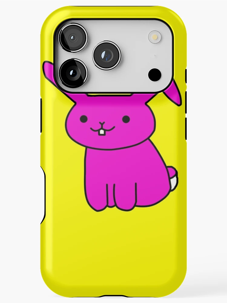 Thumbnail 1 of 4, iPhone Case, Cartoon Rabbit Pink Yellow Pattern designed and sold by Flowchart.