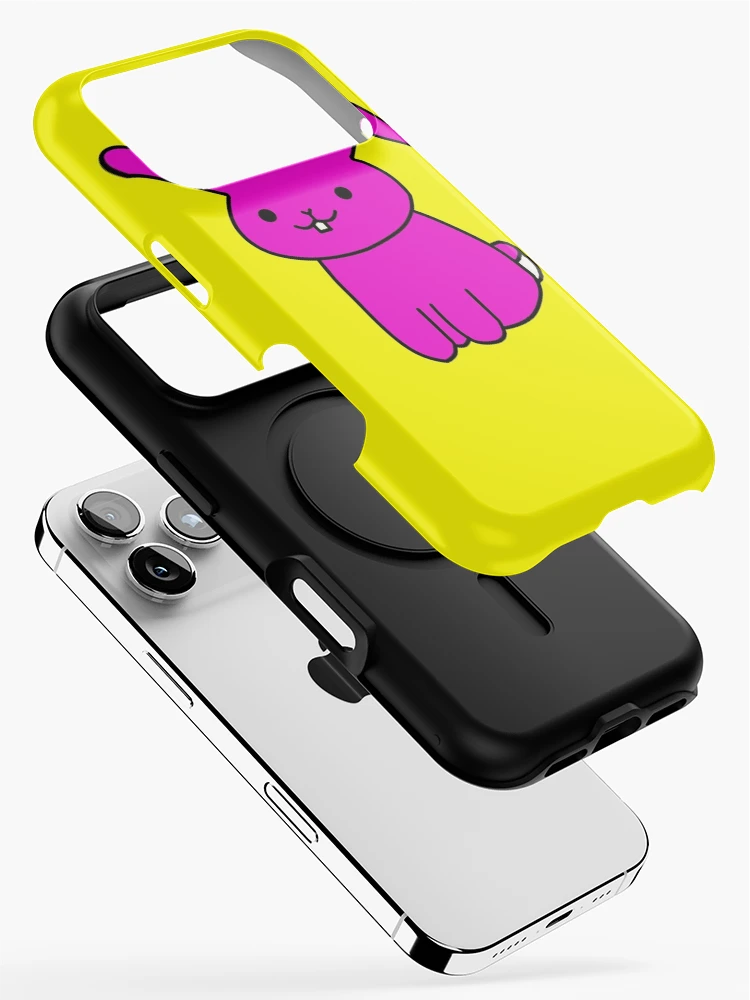 Thumbnail 2 of 4, iPhone Case, Cartoon Rabbit Pink Yellow Pattern designed and sold by Flowchart.