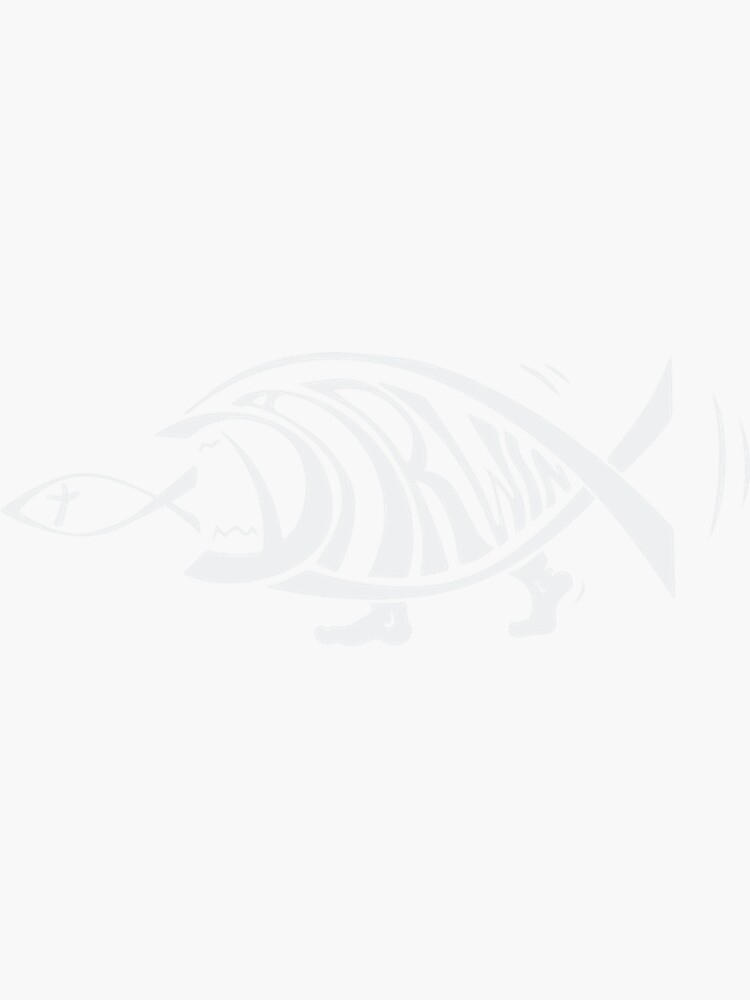 "Darwin Fish Theme Shirt Evolution Theory," Sticker for Sale by
