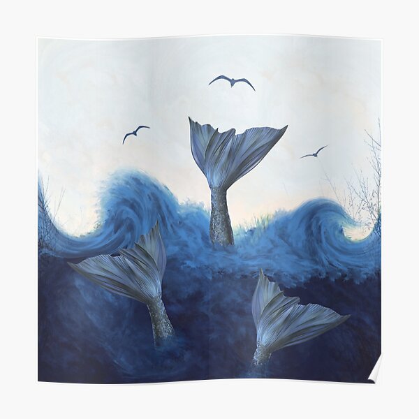 Mermaids Poster By Maryedenoa Redbubble