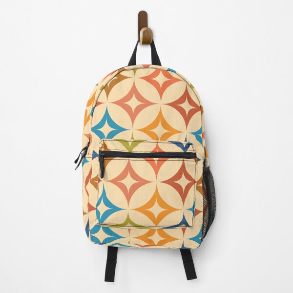 Item preview, Mid century modern colorful stars on beige circles pattern designed and sold by Yasminepatterns .