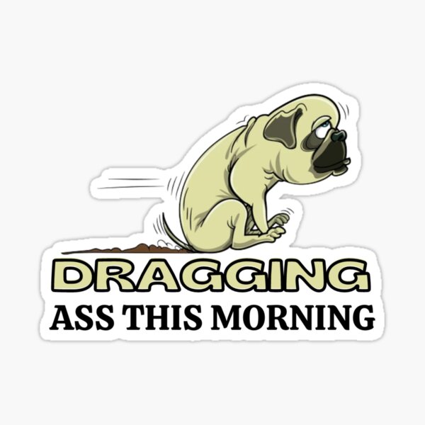 Dragging Ass This Morning Sticker For Sale By Owzers Redbubble