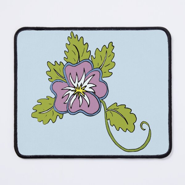 Item preview, Single purple wild pansy cartoon flower illustration designed and sold by AngelDawnDesign.