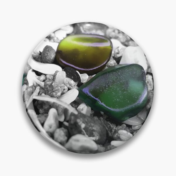 Item preview, Beach Glass Teal and Olive Green on Black and White Pebbles and Seashells Beachcore Beach Aesthetic Beachy Vibes designed and sold by Beachy.