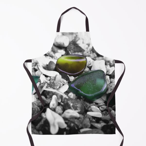 Item preview, Beach Glass Teal and Olive Green on Black and White Pebbles and Seashells Beachcore Beach Aesthetic Beachy Vibes designed and sold by Beachy.
