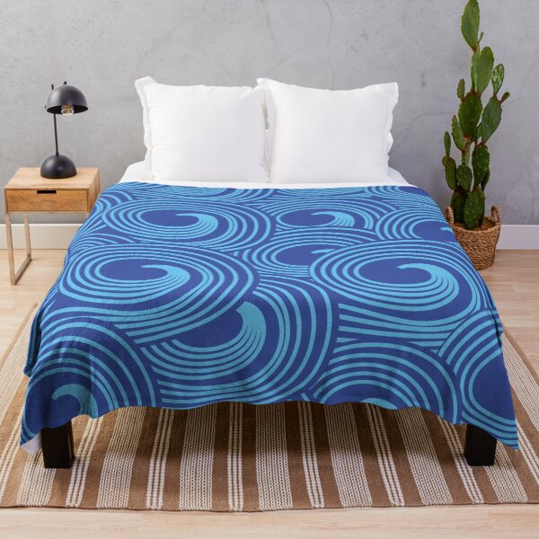 Item preview, Abstract swirly blue ocean waves pattern designed and sold by Yasminepatterns .