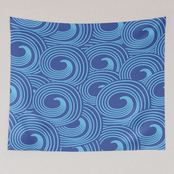 Item preview, Abstract swirly blue ocean waves pattern  designed and sold by Yasminepatterns .