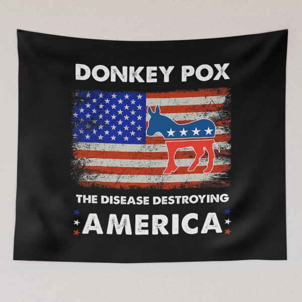 Item preview, Donkey Pox The Disease Destroying America USA Flag Donkeypox designed and sold by emotionaldegrad.
