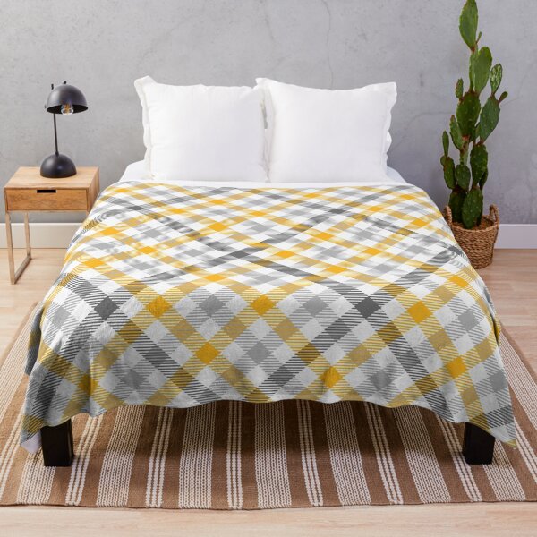 Item preview, Plaid (gray and yellow) designed and sold by A. Koh.