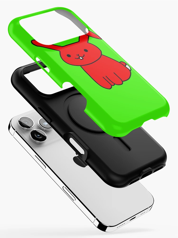 Thumbnail 2 of 4, iPhone Case, Cartoon Rabbit Red Green designed and sold by Flowchart.