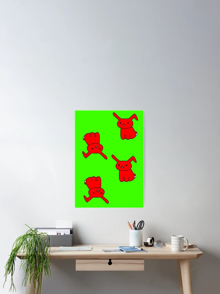 Thumbnail 2 of 3, Poster, Cartoon Rabbit Red Green designed and sold by Flowchart.