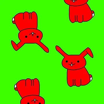 Artwork thumbnail, Cartoon Rabbit Red Green by Flowchart