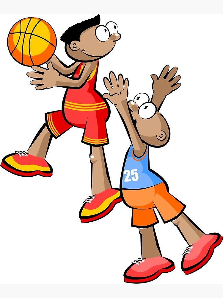 boy playing basketball cartoon