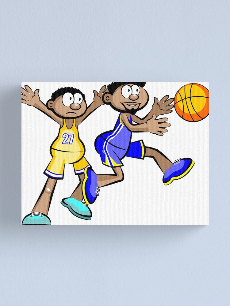 Lienzo «Dos jugadores de baloncesto - estilo de dibujos animados» de  MegaSitioDesign | Redbubble