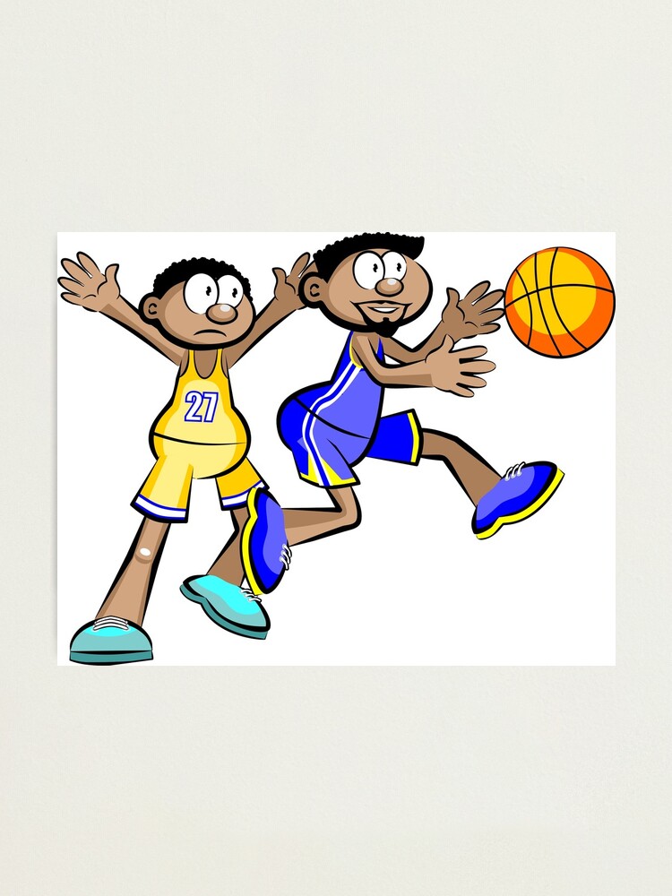 Lámina fotográfica «Dos jugadores de baloncesto - estilo de dibujos animados»  de MegaSitioDesign | Redbubble