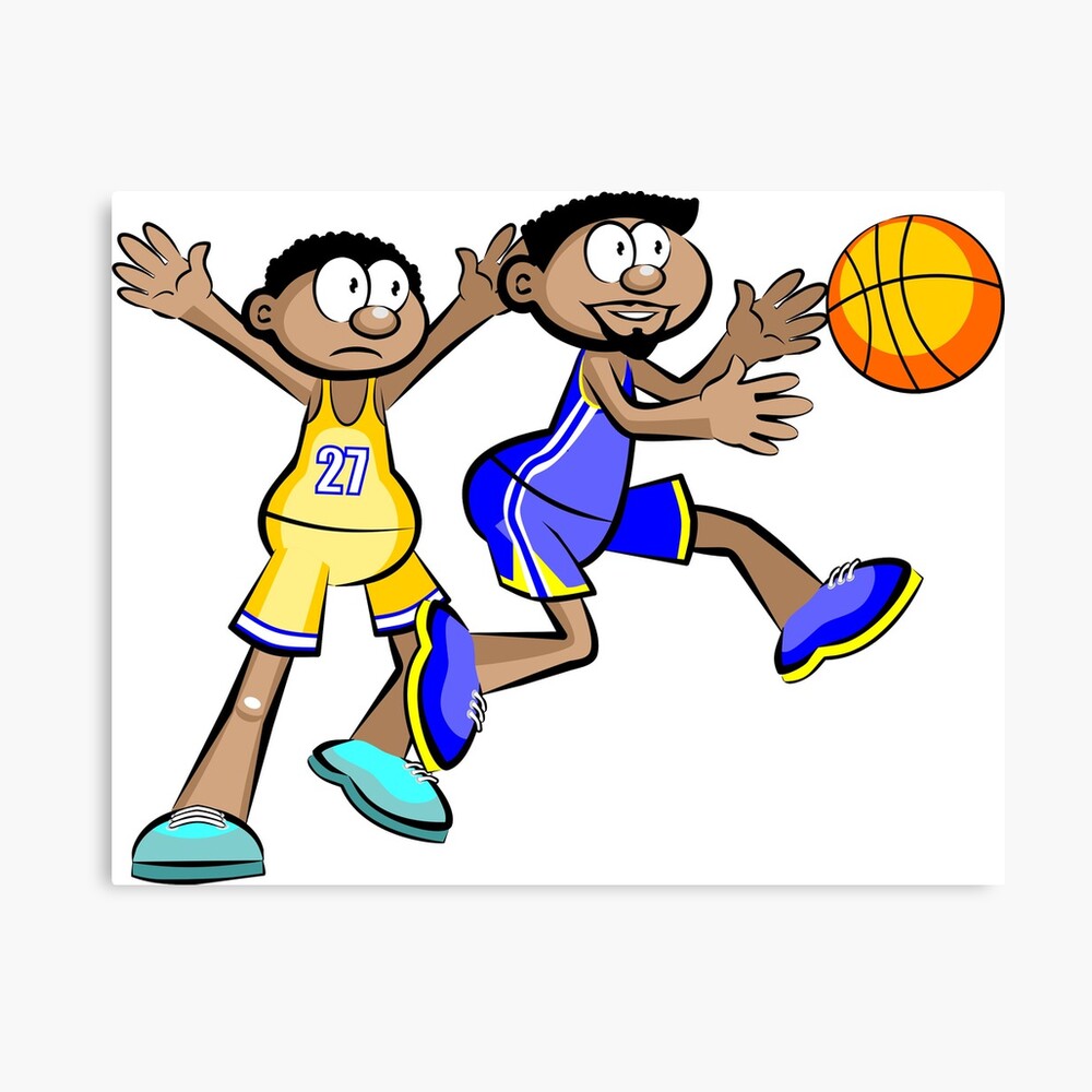 Lámina fotográfica «Dos jugadores de baloncesto - estilo de dibujos animados»  de MegaSitioDesign | Redbubble