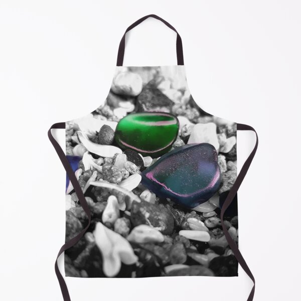 Item preview, Beach Glass Blue and Green on Black and White Pebbles and Seashells Beachcore Beach Aesthetic Beachy Vibes designed and sold by Beachy.