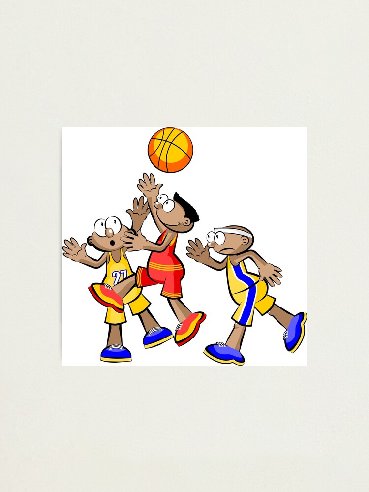 Lámina fotográfica «Tres jugador de baloncesto - estilo de dibujos animados»  de MegaSitioDesign | Redbubble