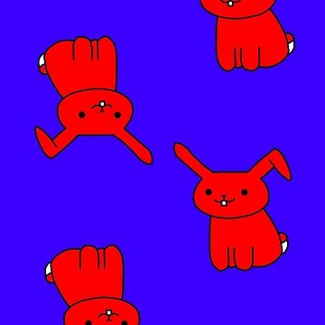 Artwork thumbnail, Cartoon Rabbit Red Blue by Flowchart
