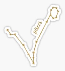 Pisces Gold Constellation Sticker