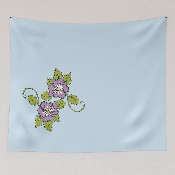 Item preview, Pink wild pansy flower illustration double bloom designed and sold by AngelDawnDesign.