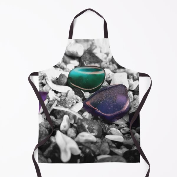 Item preview, Beach Glass Teal and Purple on Black and White Pebbles and Seashells Beachcore Beach Aesthetic Beachy Vibes designed and sold by Beachy.