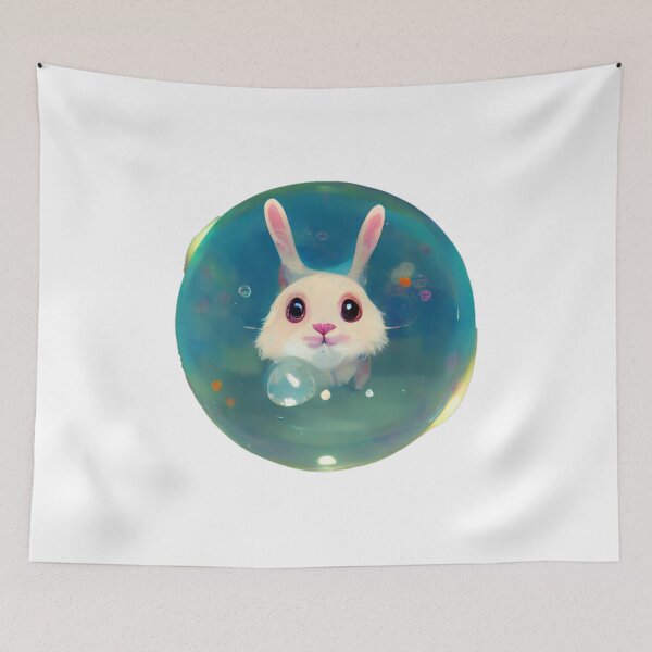 Item preview, Cute rabbit inside a bubble designed and sold by AlphaPhoenicis.