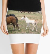 wild mustangs and foal Mini Skirt
