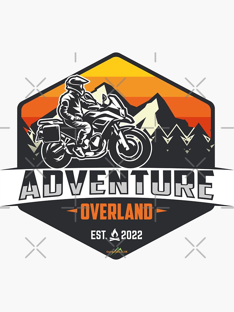 Sticker for Sale mit Adventure Overland Motorrad Aufkleber T-Shirt 01 von  OuterShellUK