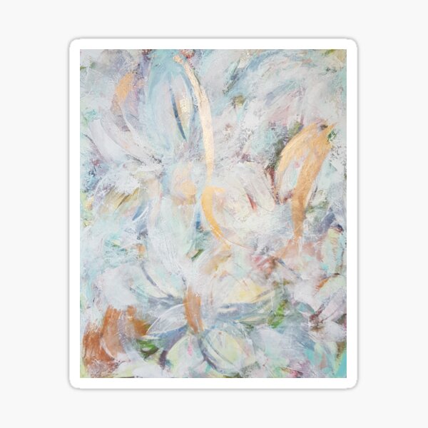 Floral Abstract Art - Original Painting 'Flourish Sticker
