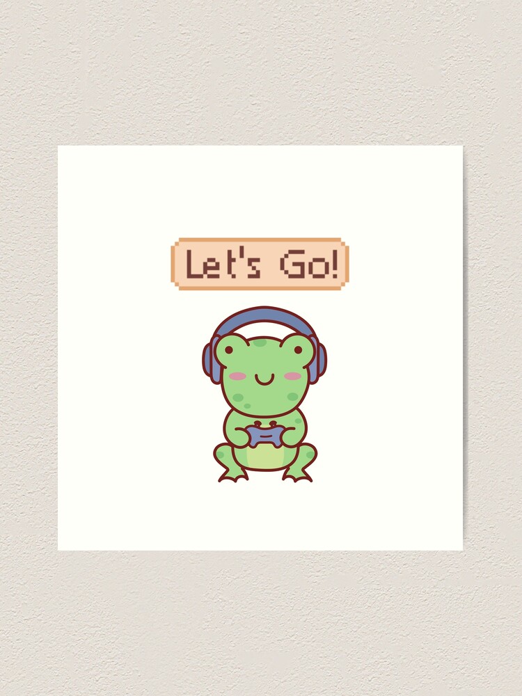 Cute and funny kawaii colorful cartoon gamer frog gift ideas for frog  lovers, gamers, adults, kids/children | Art Print