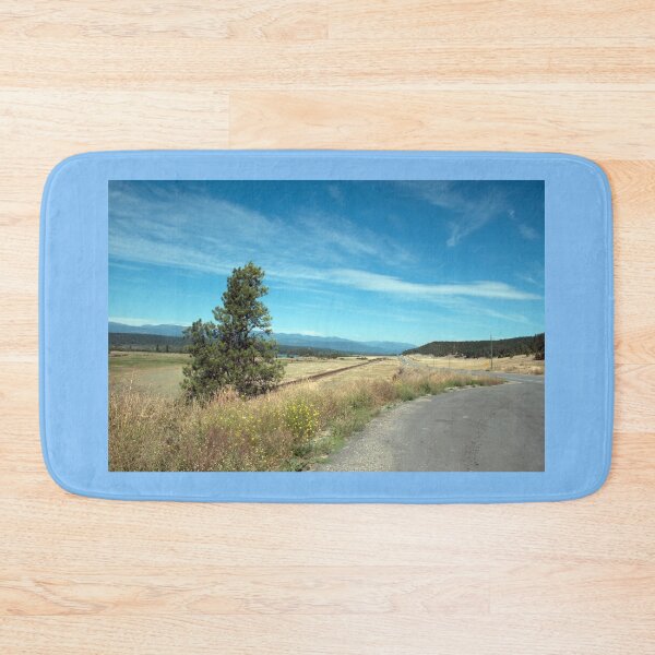 Item preview, Road, blue sky, tree and wild grasses landscape photography designed and sold by naturematters.