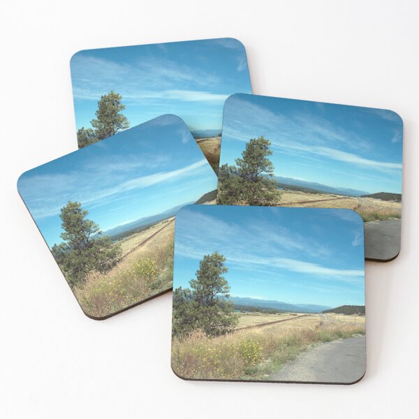 Item preview, Road, blue sky, tree and wild grasses landscape photography designed and sold by naturematters.