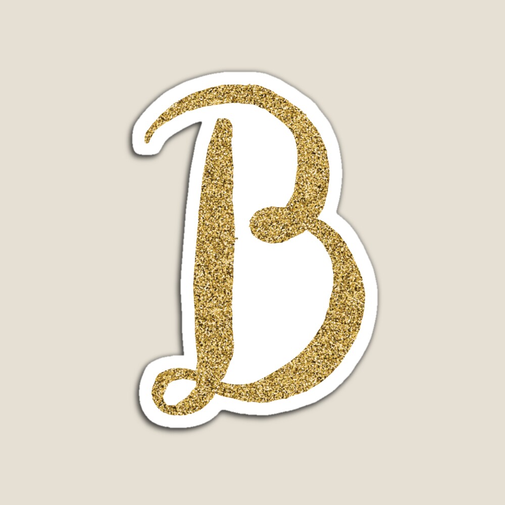 Letter 'B' Gold Glitter Initial Sticker for Sale by MackenzieMakes