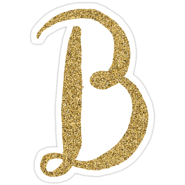 "Letter 'B' Gold Glitter Initial" Stickers By MackenzieMakes | Redbubble