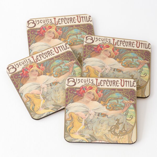 Item preview, Biscuits Lefèvre Utile by Alphonse Mucha, 1896 designed and sold by Vintage Wall Art.