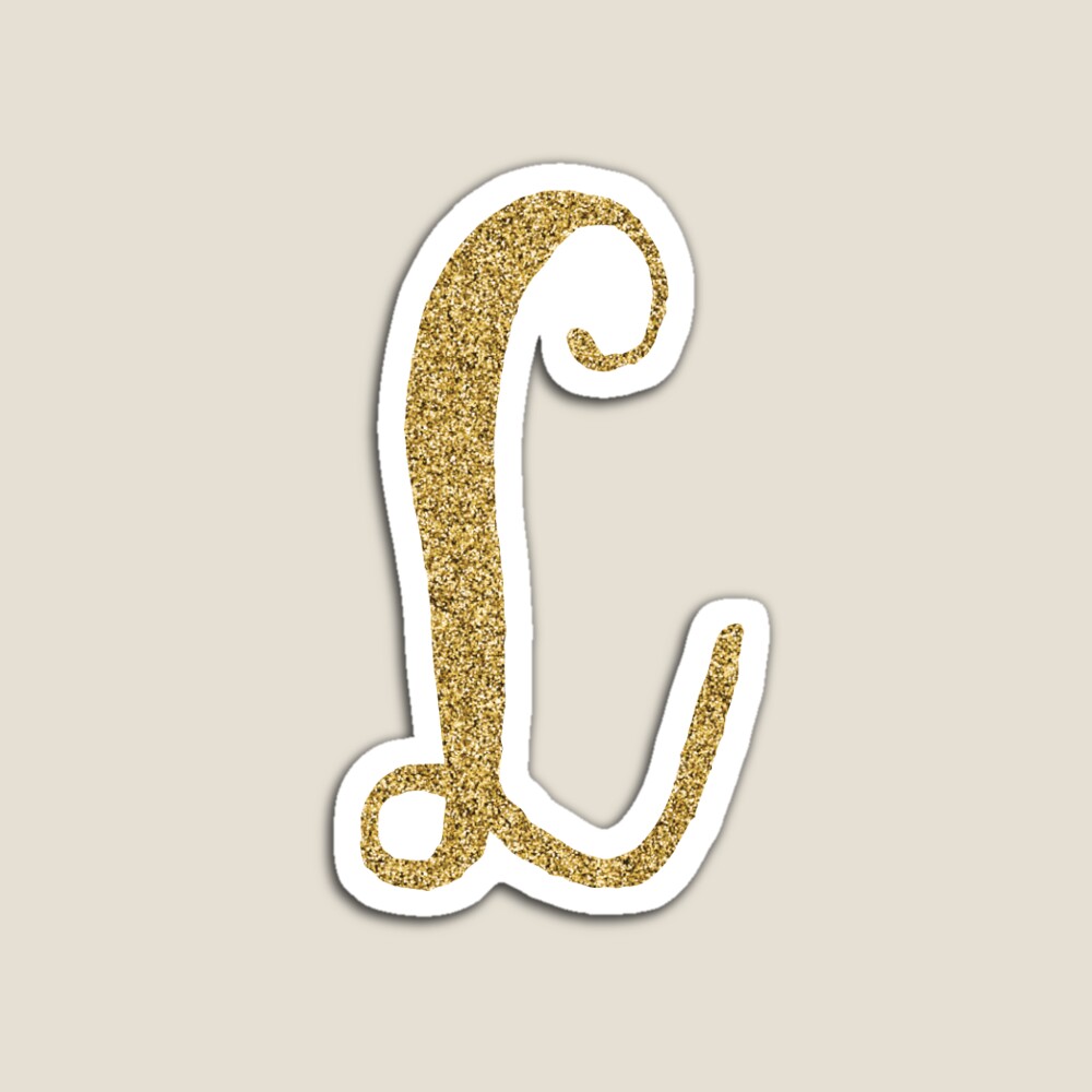 Initial L Sticker, Letter L Stickers, Gold Alphabet Stickers, Gold