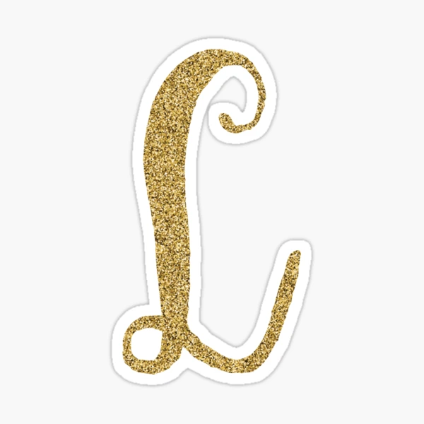 Initial L Sticker, Letter L Stickers, Gold Alphabet Stickers, Gold