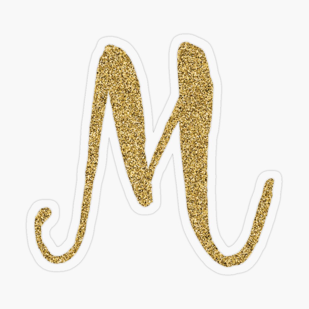 Golden Monogram Crown Initial Letter M Sticker for Sale by taherismail