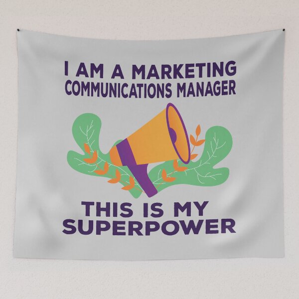 Item preview, I am a marketing communications manager this is my superpower, dark text, funny superpower lovers, job, humor, joke, meme, superhero worker designed and sold by SGS-.