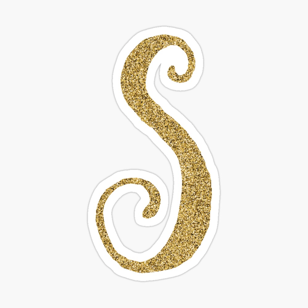 Letter 'E' Gold Glitter Initial Sticker for Sale by MackenzieMakes