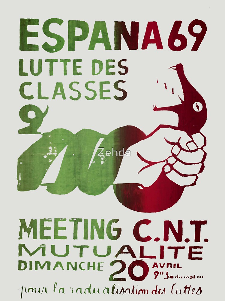"Class Struggle French Protest Poster" T-shirt by Zehda  