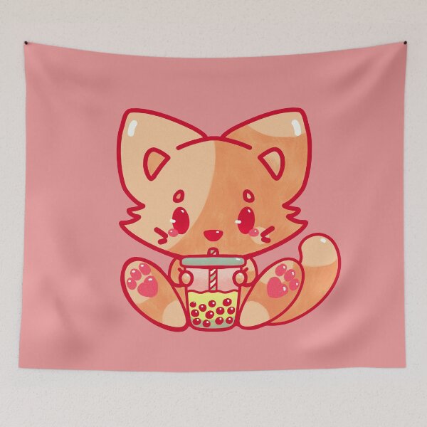 Item preview, cat bubble tea kawaii cute adorable chibi hand painted designed and sold by · GAMING SOUL ·.