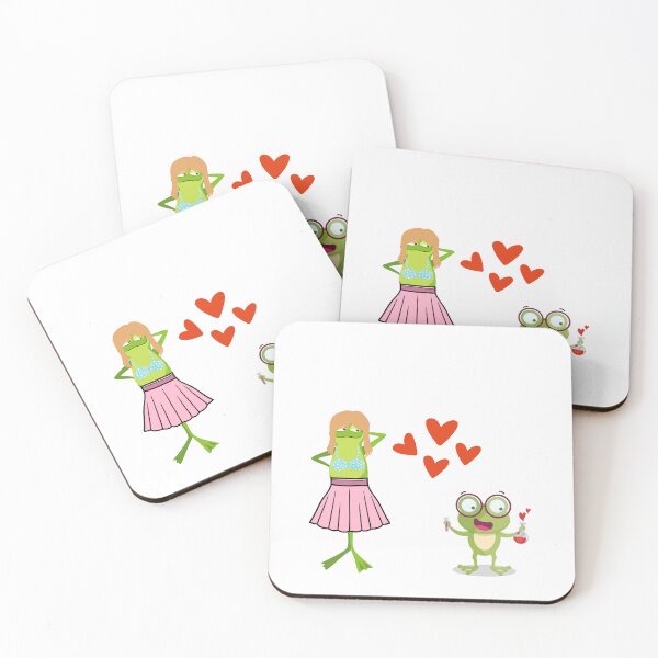 Item preview, Cute and funny kawaii colorful cartoon frogs in love.  Unique froggy gift ideas for frog lovers, adults, kids/children designed and sold by haRexia.