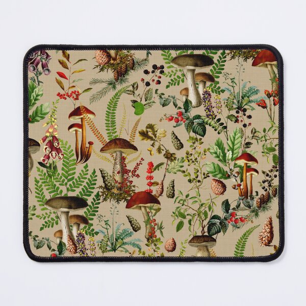 Item preview,  Vintage Mushrooms Forest Botanical Garden Pattern - Beige  Nightgarden designed and sold by UtArt.