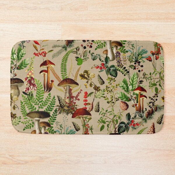 Item preview,  Vintage Mushrooms Forest Botanical Garden Pattern - Beige  Nightgarden designed and sold by UtArt.