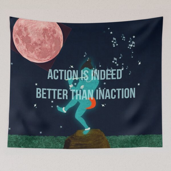 Item preview, Lord Krishna Quotes "Action is indeed better than inaction" designed and sold by Thomas Dossman.