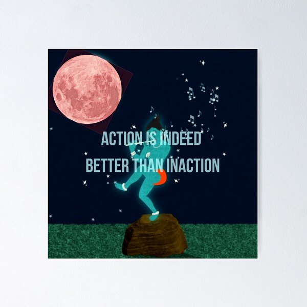 Item preview, Lord Krishna Quotes "Action is indeed better than inaction" designed and sold by Thomas Dossman.