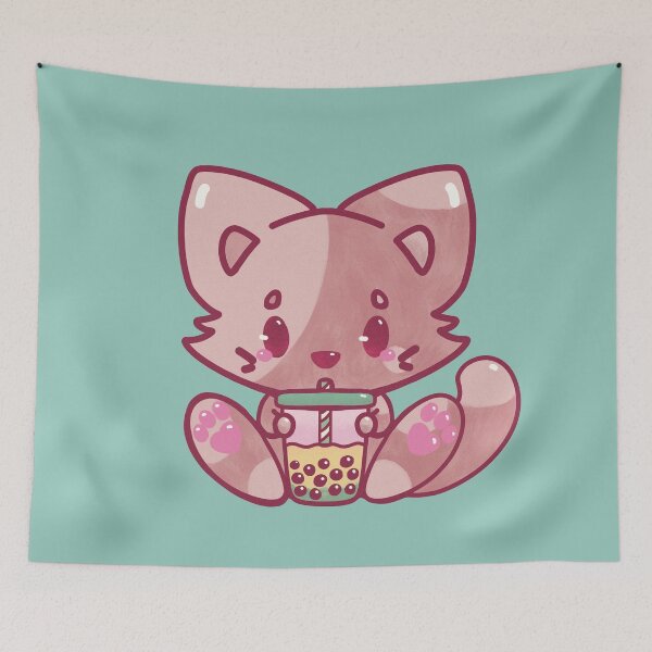 Item preview, Cat bubble tea kawaii cute adorable chibi hand painted designed and sold by · GAMING SOUL ·.