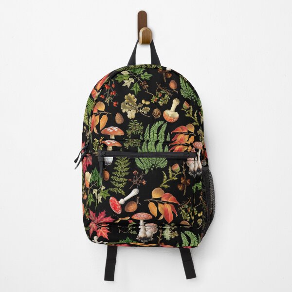 Item preview,   Vintage Midnight Mushrooms In Forest Botanical Pattern - Black Botanical Night Garden Nightgarden designed and sold by UtArt.